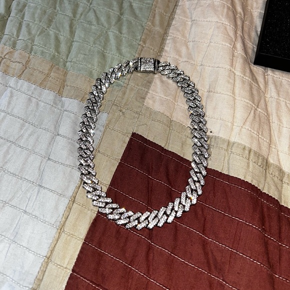 Silver Moissanite Cuban necklace